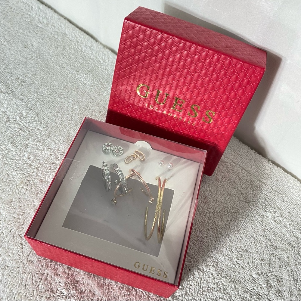 Guess Jewelry Gift Set Earrings Set 6 Pairs NWT